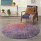 Homeroots 4 ft. Round Rainbow Abstract Striations Area Rug 385362 - alternate 8